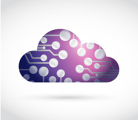 circuit cloud illustration design