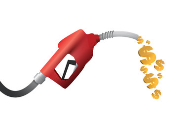 dollar currency gas pump illustration design