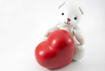 Bear with red heart