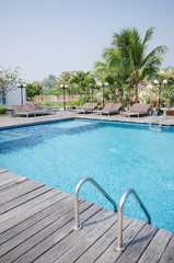 Swimming pool in tropical style resort