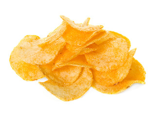 Potato chips isolated
