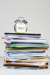 Alarm clock and file stack