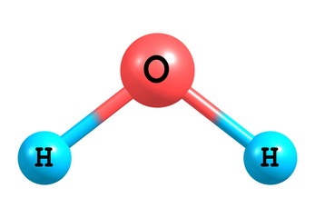 Water (H2O) molecular structure isolated on white