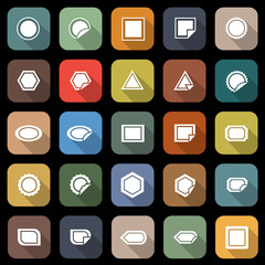 Label flat icons with long shadow