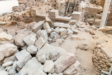 Santorini island,Crete,Greece. Ruins and archaeological site