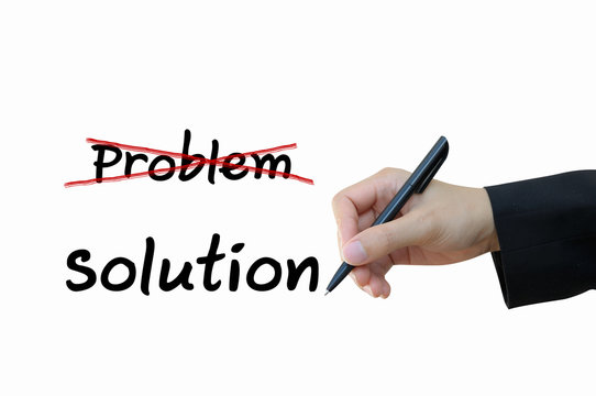 Problem and solution for business concept