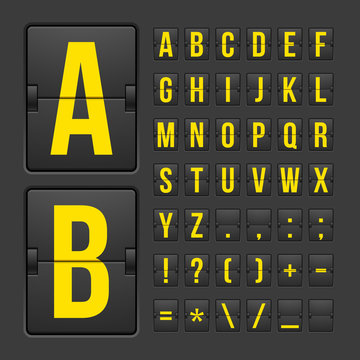 Scoreboard letters and symbols alphabet panel