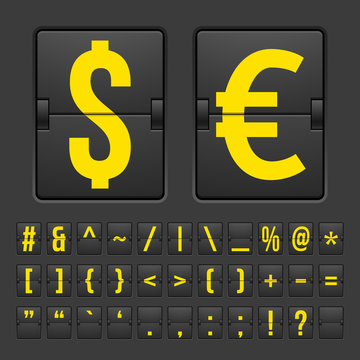 Scoreboard symbols alphabet mechanical panel