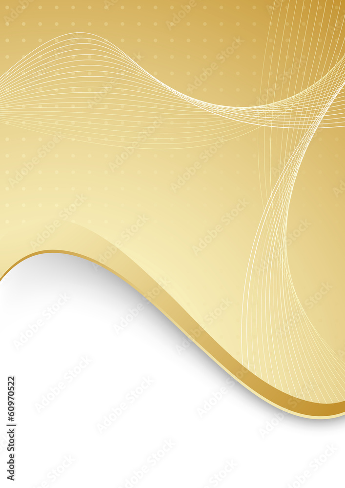 Canvas Prints abstract background with golden border and waves