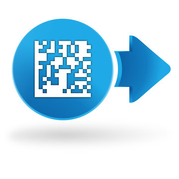 flash code sur symbole web bleu