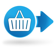 panier commerce &eacute;lectronique sur symbole web bleu