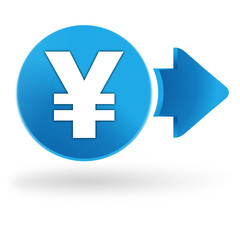 yen sur symbole web bleu