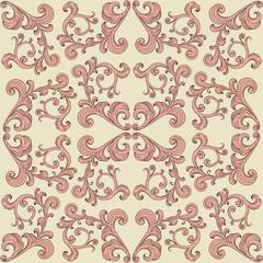 vector seamless romantic background with vintage floral ornament