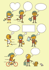 People with speech bubbles. Vector illustration.