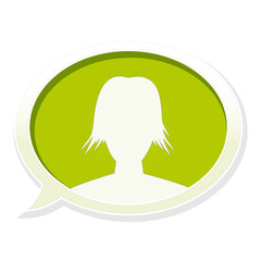 the glossy speech bubble with head icon