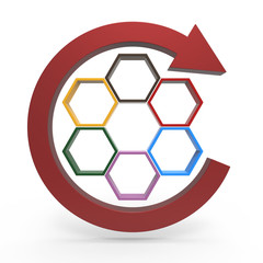 Fototapeta premium Process flowchart diagram