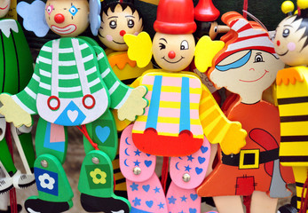 Fototapeta premium Wooden colorful toys