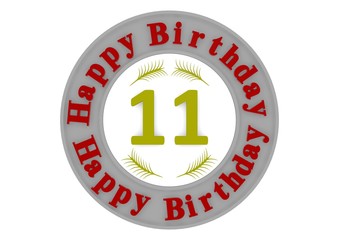 round happy birthday button with age