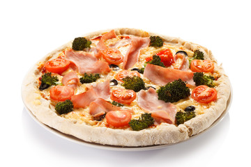 Pizza on white background