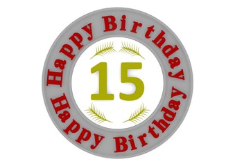 round happy birthday button with age