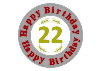 round happy birthday button with age