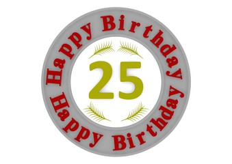 round happy birthday button with age