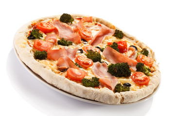 Pizza on white background