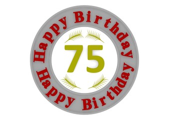 round happy birthday button with age