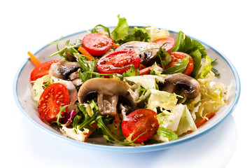 Vegetable salad on white background