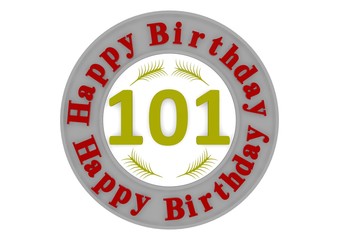 round happy birthday button with age