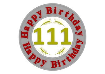 round happy birthday button with age