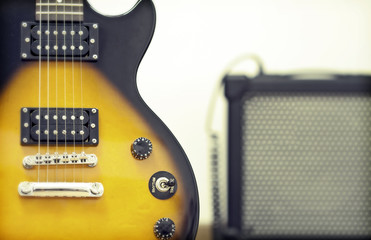 Guitar with amplifier