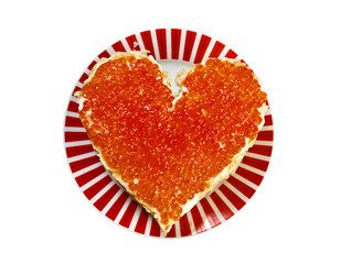 Chicken salad with apple and red roe