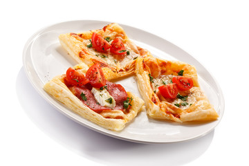 Fototapeta premium Mini pizza on white background