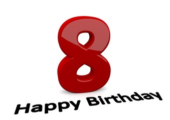 big red number for the birthday