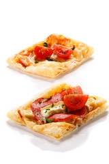 Mini pizza on white background