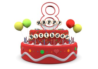 Happy Birthday cream pie with age and lettering