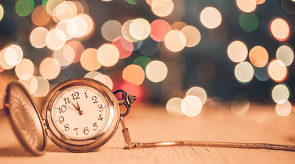 new year clock glowing background