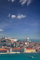 Panorama of Alfama and Graca, cityscape of Lisbon, Portugal, Eur