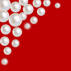 Perlen Ecke Vektor Hintergrund rot