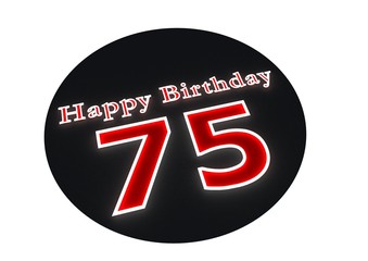 Happy Birthday with age on black button