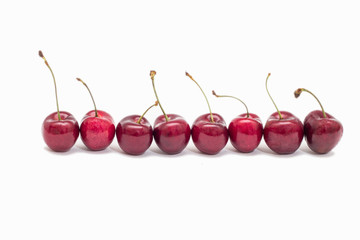 cherries on white background