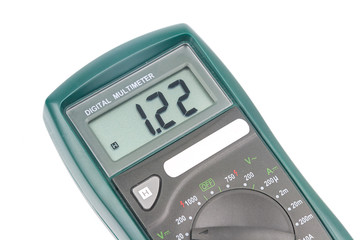 Digital multimeter isolated on white background