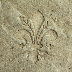 Coat of Arms of Florence engraved in stone
