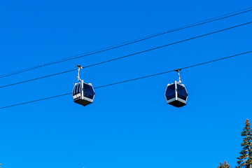 Ski lift in the mountains