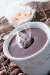 Hot chocolate with cookie