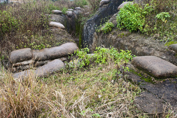 Recovered Frech trenches in Dien Bien Phu, Vietnam.