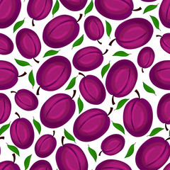 Seamless  pattern with plum branch - 60985198