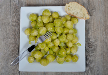 plate of brussels sprouts