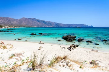 Deurstickers Elafonissi Strand, Kreta, Griekenland Elafonissi strand met turquoise water, Kreta, Griekenland